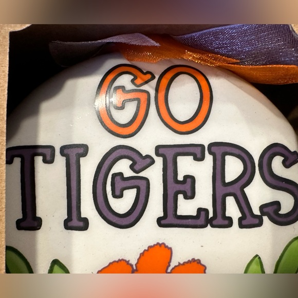 Glory Haus CLEMSON TIGERS HandPainted Double Sided Christmas Ornament~New In Box - Picture 4 of 9